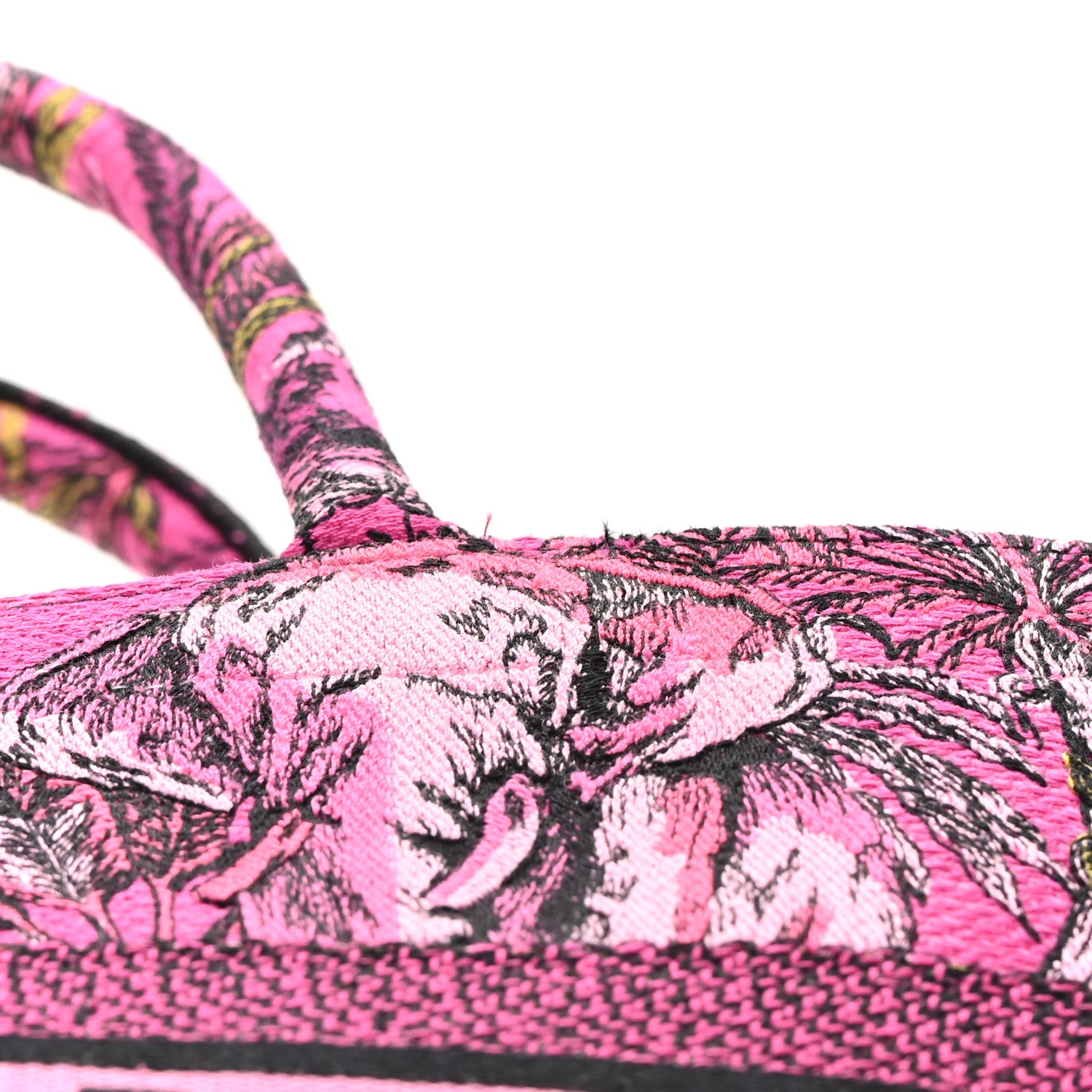 Christian Dior Canvas Embroidered Medium Toile de Jouy Voyage Book Tote Fuchsia Multicolor 11 of 12