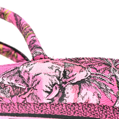 Christian Dior Canvas Embroidered Medium Toile de Jouy Voyage Book Tote Fuchsia Multicolor 11 of 12