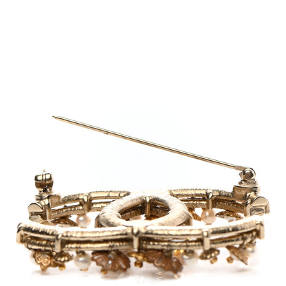 Chanel Pearl Camelia CC Brooch Gold 5 of 5