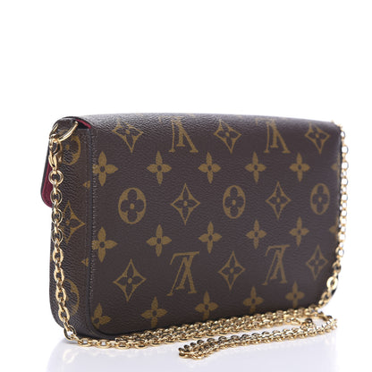 Louis Vuitton Monogram Pochette Felicie Chain Wallet Fuchsia 2 of 9