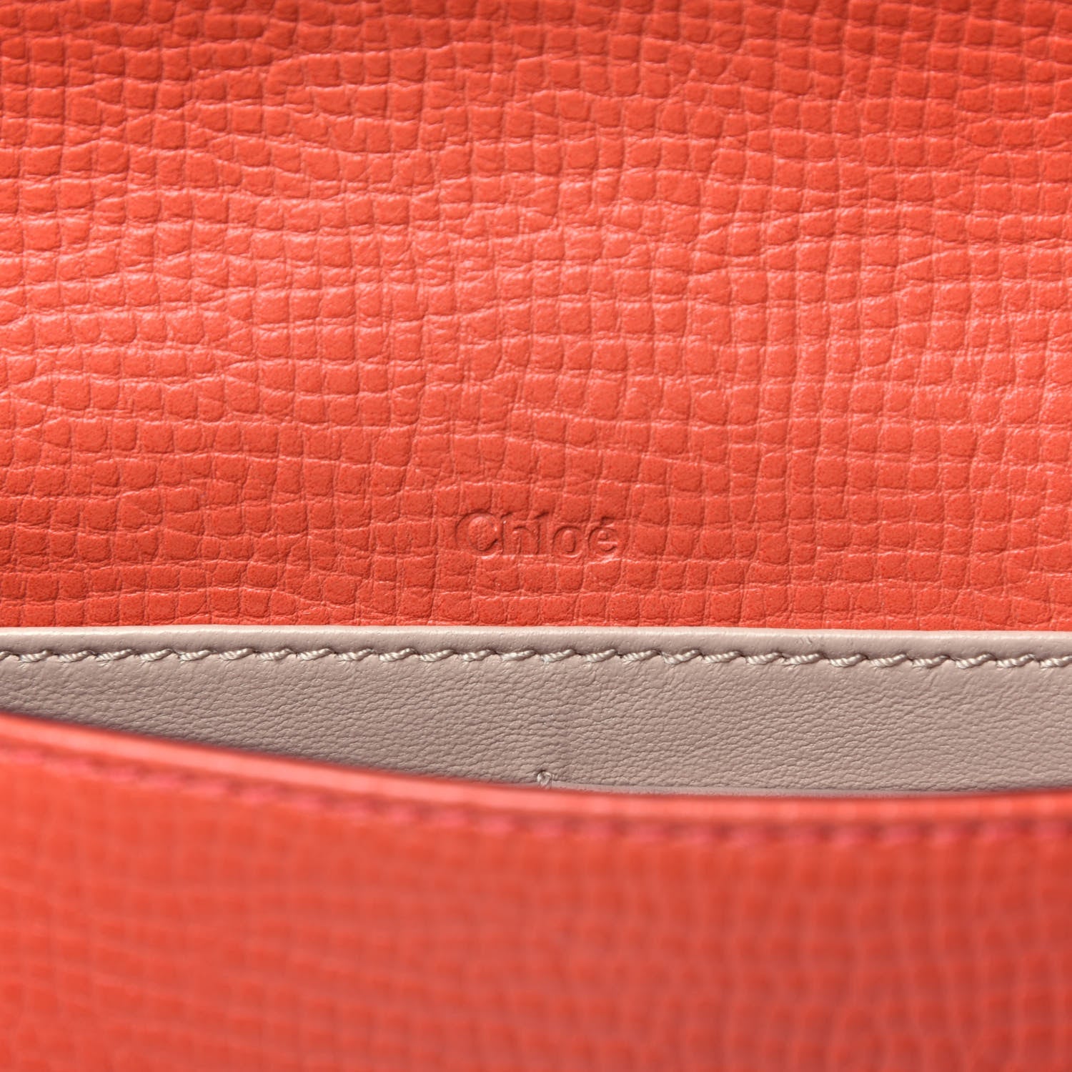 Chloe Grained Calfskin Bow Wallet On Chain Sepia Red 6 of 9