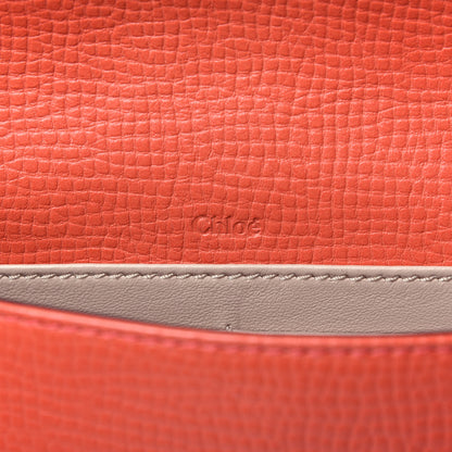 Chloe Grained Calfskin Bow Wallet On Chain Sepia Red 6 of 9