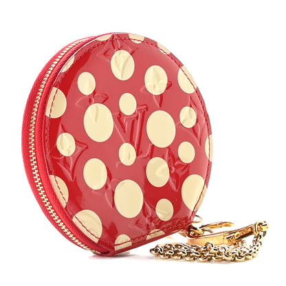 Louis Vuitton Vernis Kusama Infinity Dots Chapeau Coin Purse Red 3 of 10