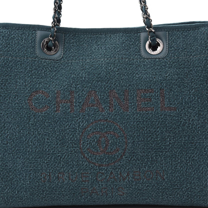 Chanel Lurex Boucle Small Deauville Tote Turquoise 9 of 10