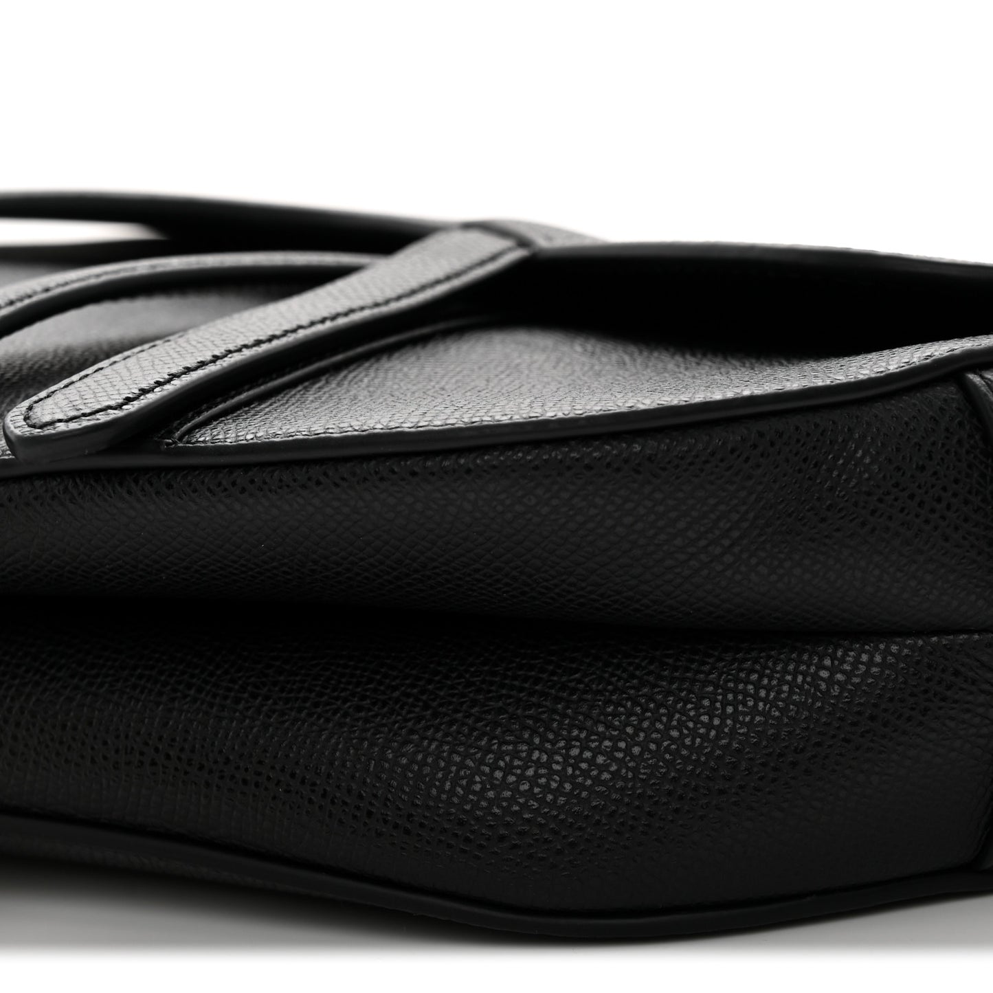 Grained Calfskin Saddle Bag Black