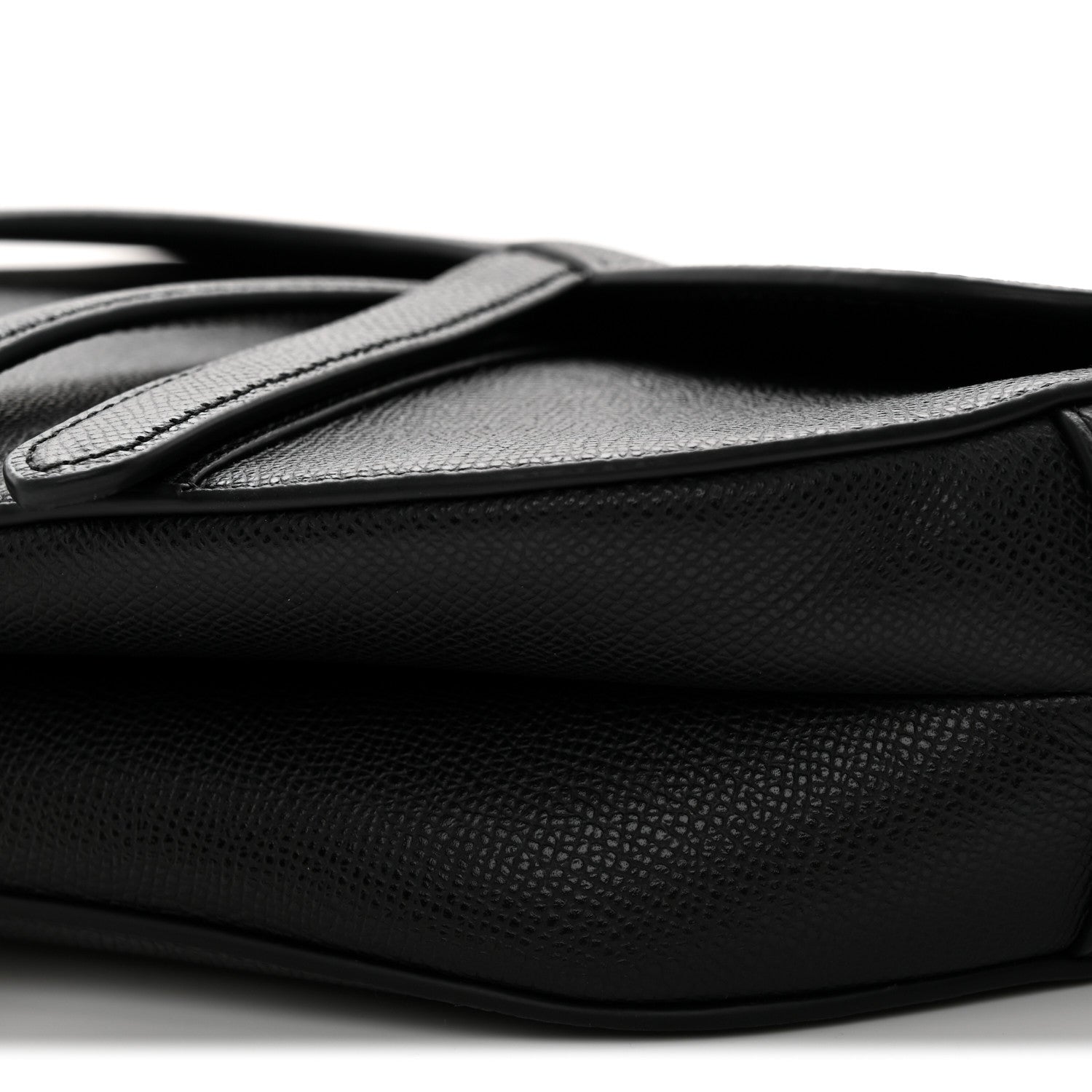 Christian Dior Grained Calfskin Saddle Bag Black 10 of 10