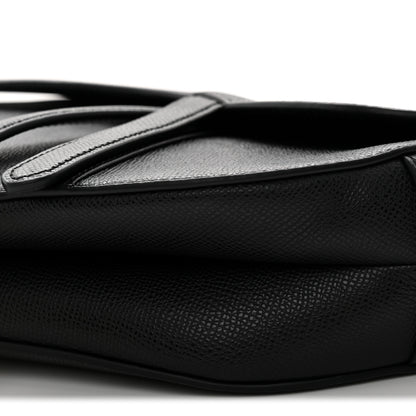 Christian Dior Grained Calfskin Saddle Bag Black 10 of 10