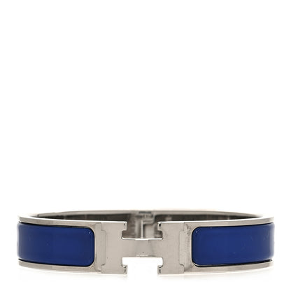 Hermes Narrow Enamel Clic Clac H Bracelet PM Bleu Royal 1 of 5