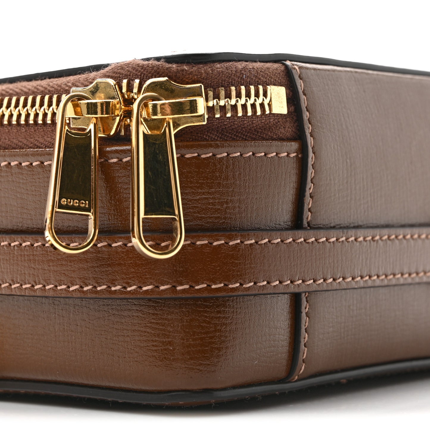 GG Supreme Monogram Azalea Calfskin Mini Retro Interlocking G Mini Shoulder Bag Beige Ebony Brown Sugar