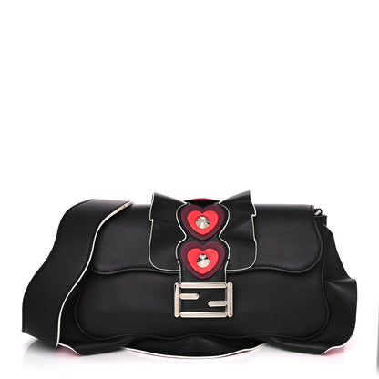 Fendi Calfskin Waves Heart Baguette Black 1 of 16
