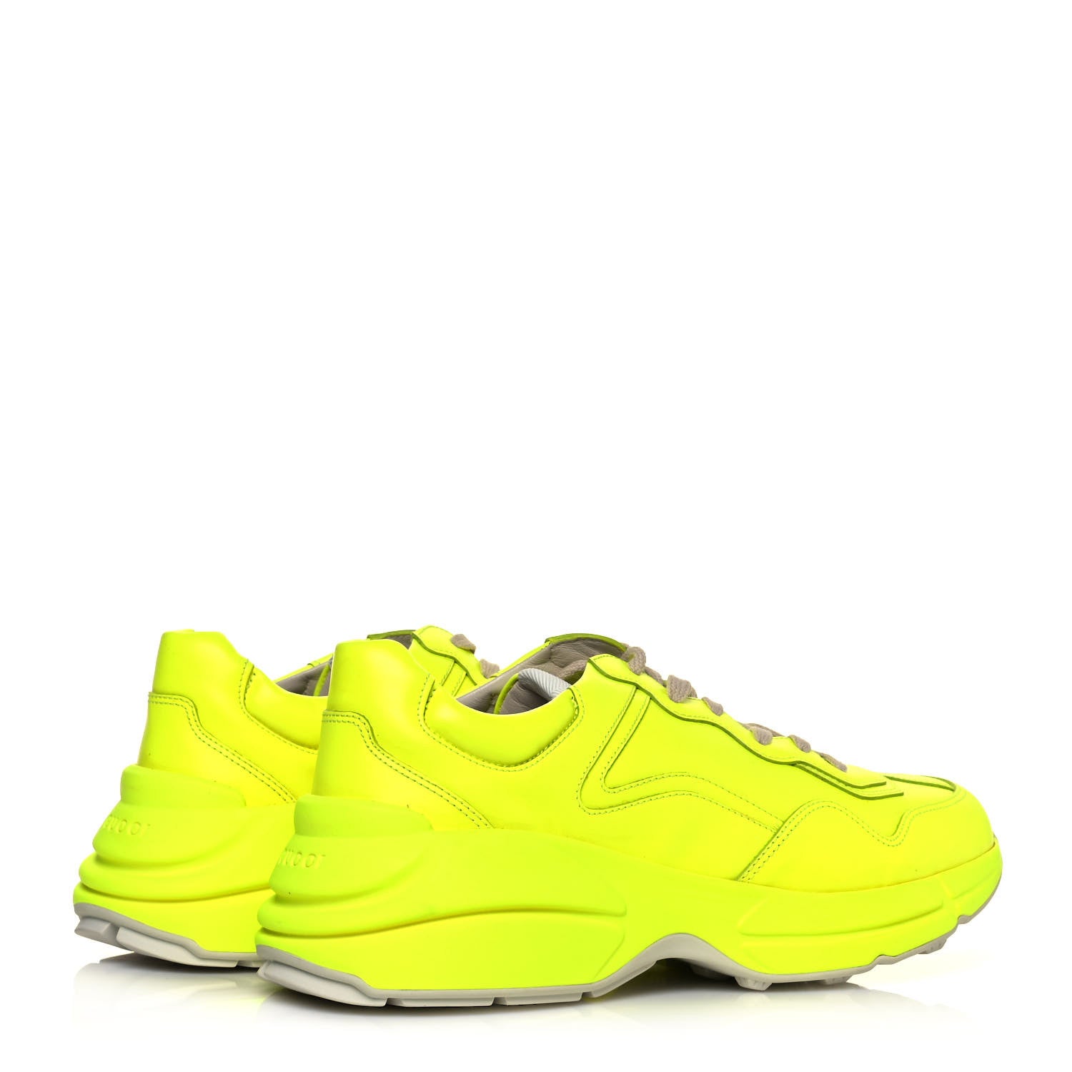 Gucci Calfskin Mens Rhyton Sneakers 8 Yellow Fluo 4 of 8