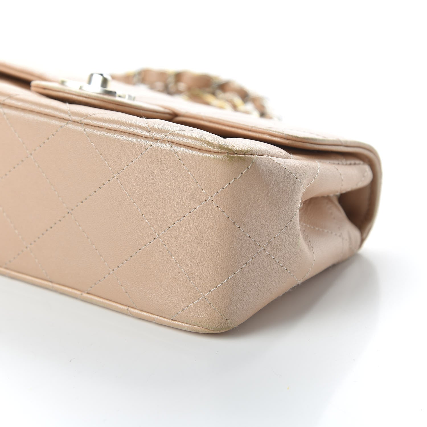 Chanel Lambskin Quilted Extra Mini Rectangular Flap Beige 7 of 10