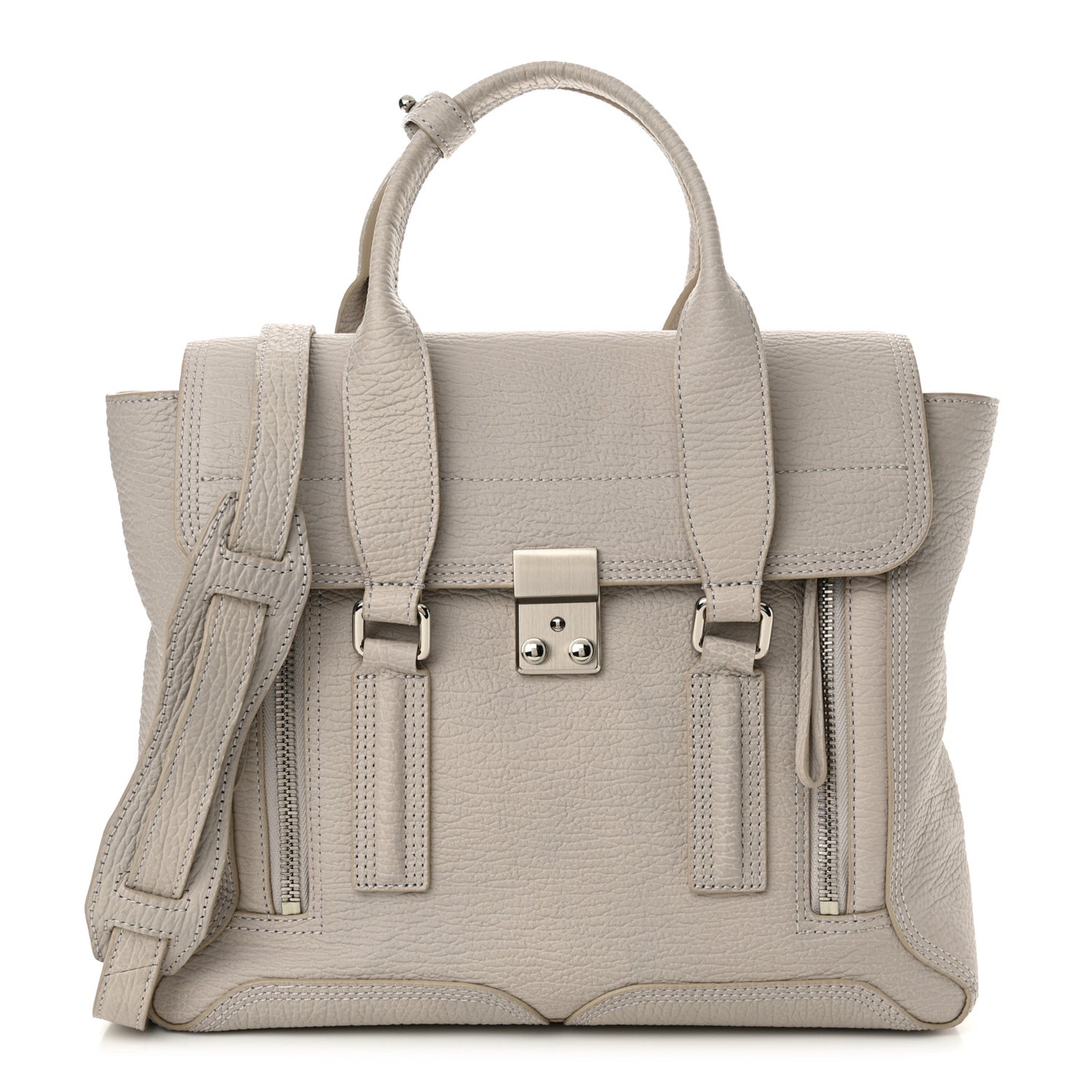 Textured Calfskin Medium Pashli Satchel Feather