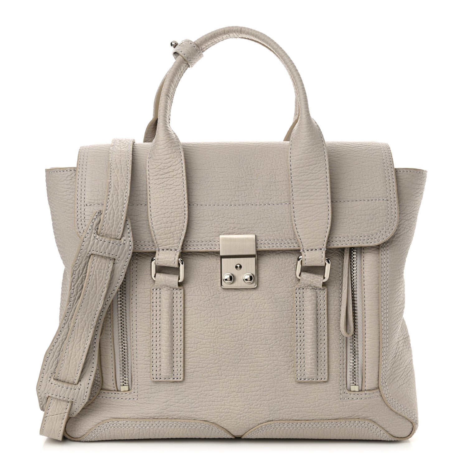 3.1 Phillip Lim Textured Calfskin Medium Pashli Satchel Feather 1 of 11