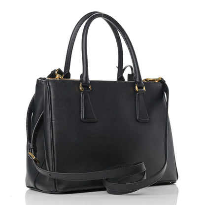 Prada Saffiano Small Galleria Double Zip Tote Black 3 of 17
