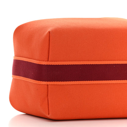 Hermes Canvas Large Bride-A-Brac Pouch Orange Feu Burgundy 7 of 8