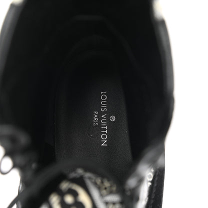 Louis Vuitton Suede Calfskin Jacquard Since 1854 Laureate Platform Desert Boots 36 Black 7 of 8