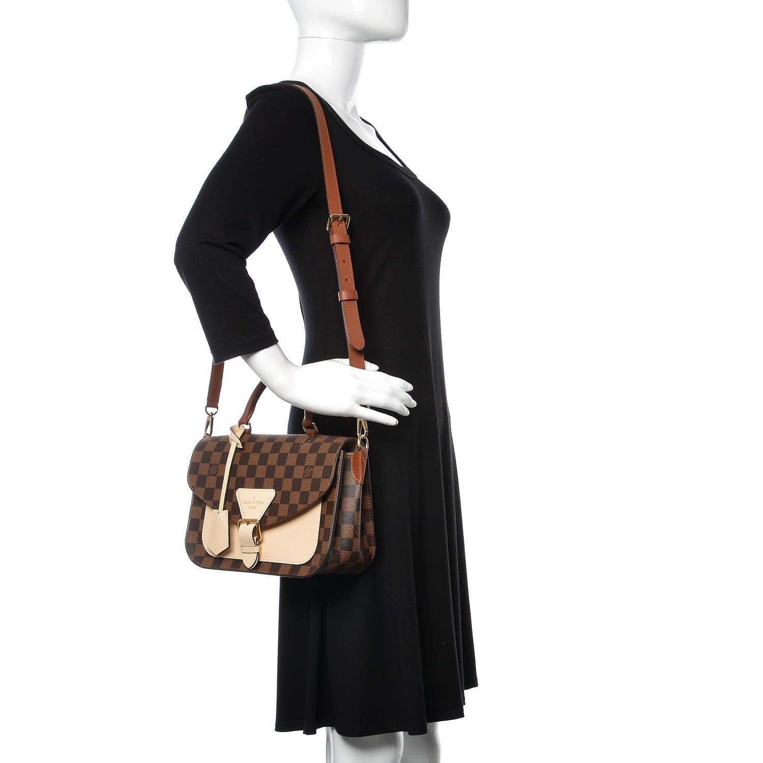 Louis Vuitton Damier Ebene Beaumarchais Creme 2 of 12