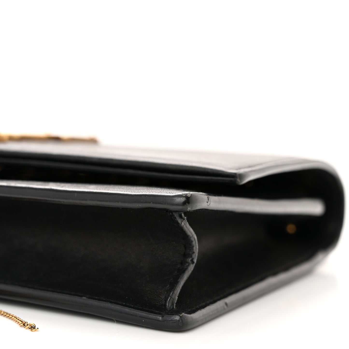 Smooth Calfskin Classic Monogram Kate Heart Tassel Heart Chain Wallet Black