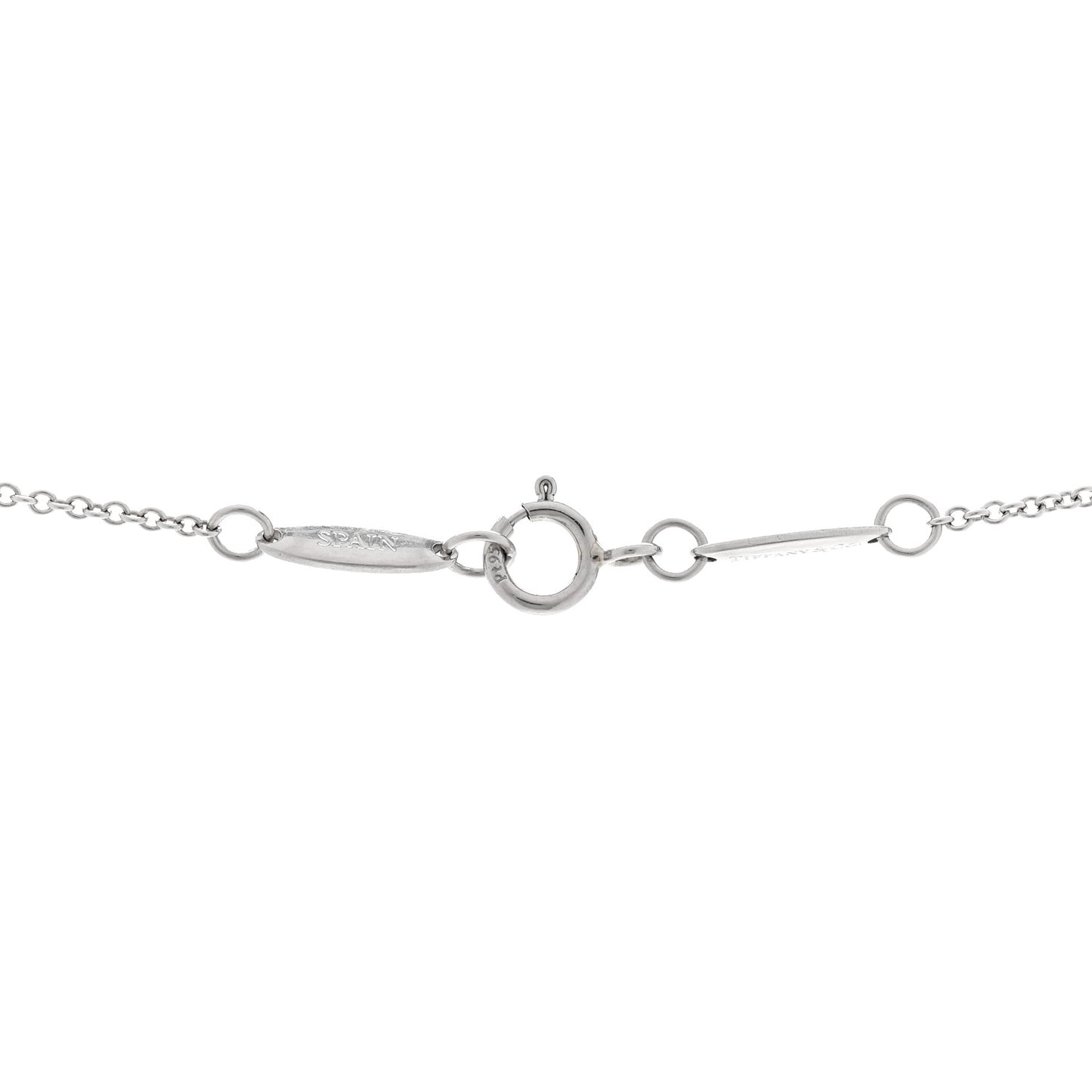 Platinum Diamond 11mm Elsa Peretti Open Heart Pendant Necklace