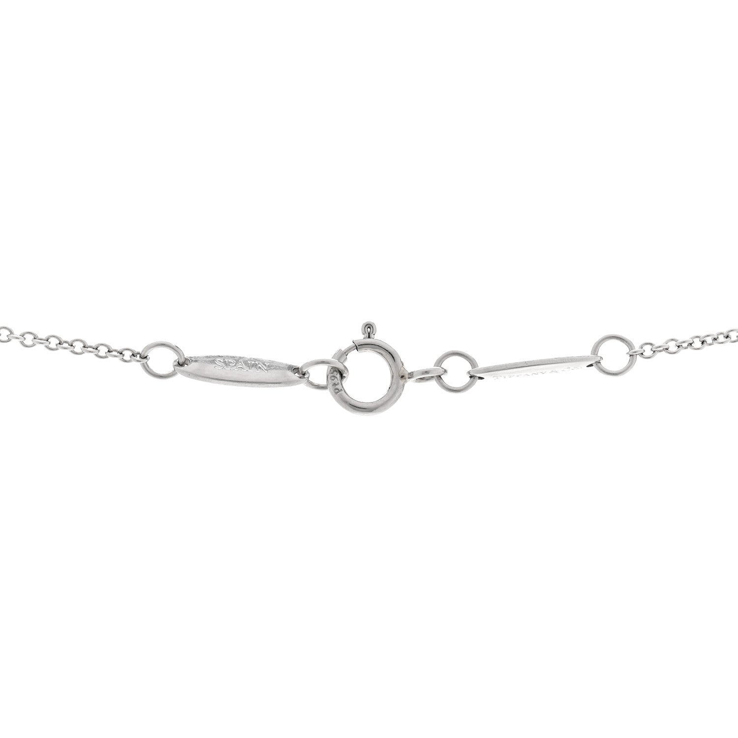 Tiffany Platinum Diamond 11mm Elsa Peretti Open Heart Pendant Necklace 4 of 5
