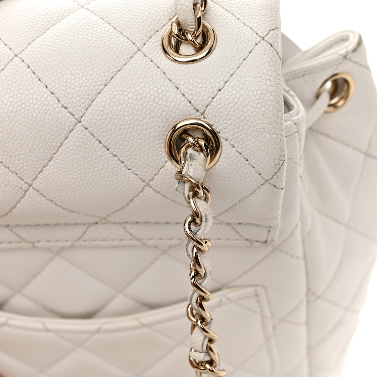 Caviar Quilted Mini Urban Spirit Backpack White