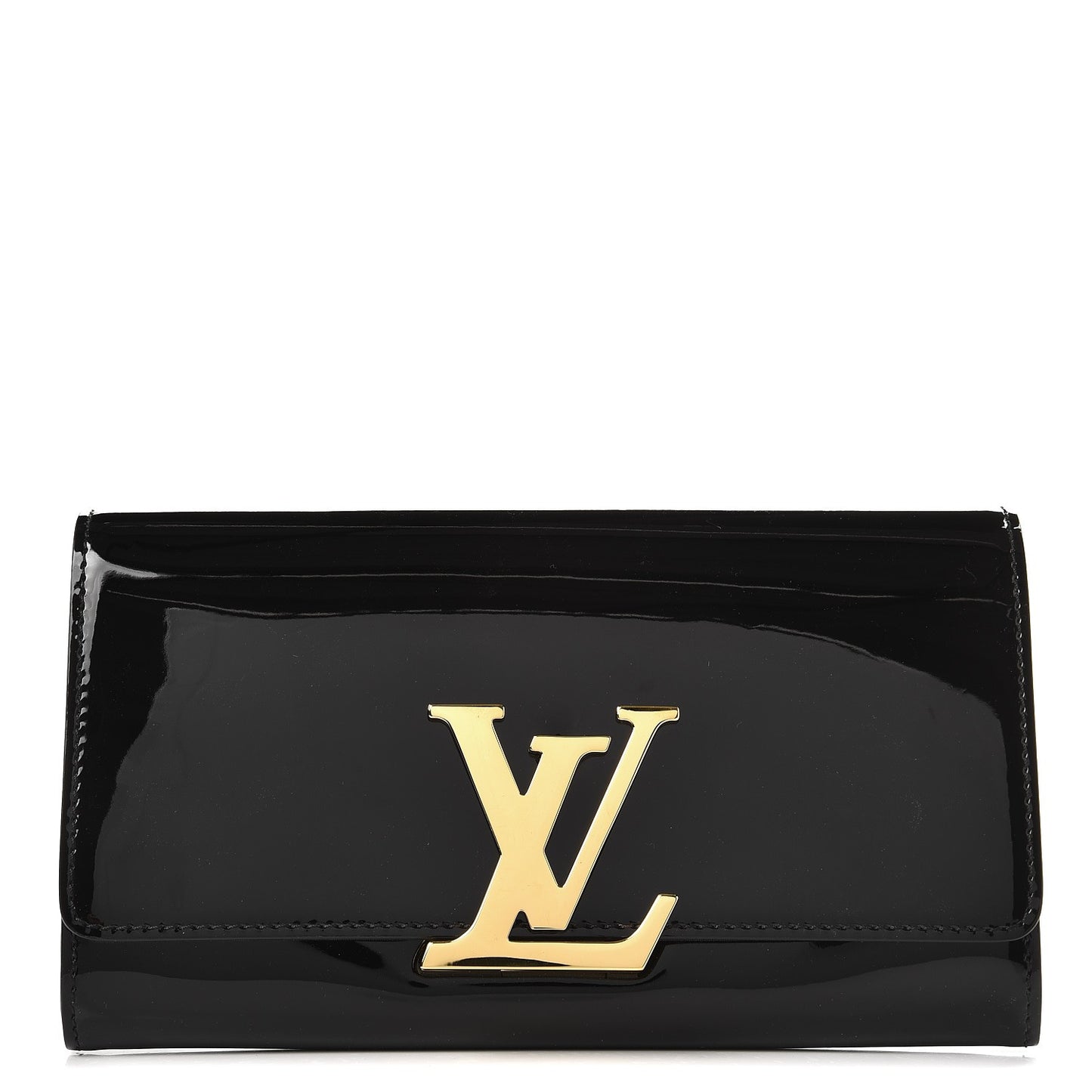 Patent Louise Clutch Black