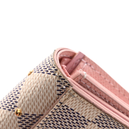 Louis Vuitton Damier Azur Studded Zoe Wallet Rose Ballerine 11 of 12