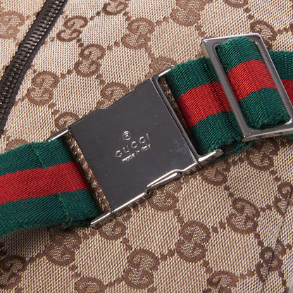 Gucci GG Monogram Web Double Pocket Belt Bag Dark Brown 6 of 7