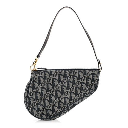 Christian Dior Monogram Mini Saddle Pochette Navy 1 of 11