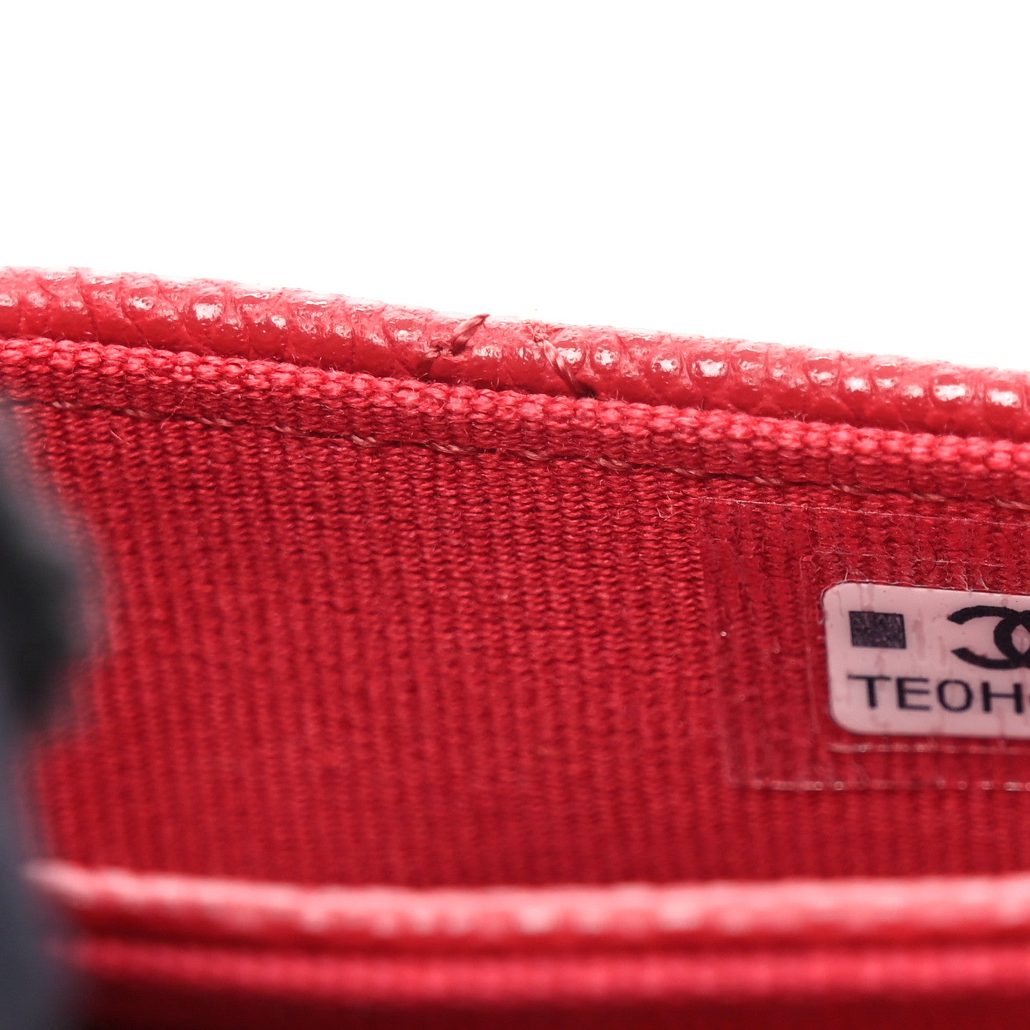 Chanel Caviar Quilted Flap Card Holder Wallet Red 7 of 8