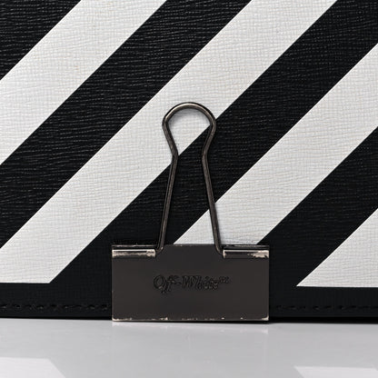 Off-White Saffiano Striped Mini Diag Binder Clip Bag Black White Yellow 8 of 13