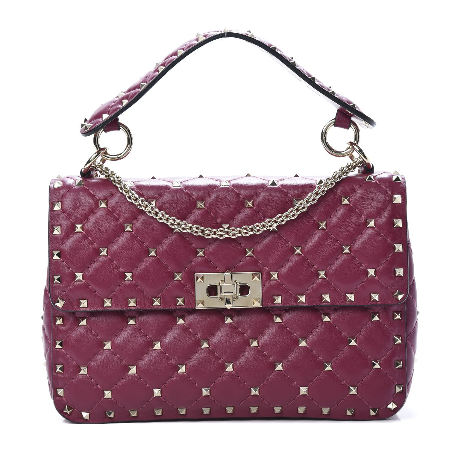 Valentino Garavani Nappa Medium Rockstud Spike Shoulder Bag Camelia 1 of 10