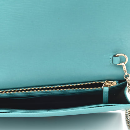Gucci Shangai Calfskin Medium Betty Chain Wallet Fresia Blue 5 of 11