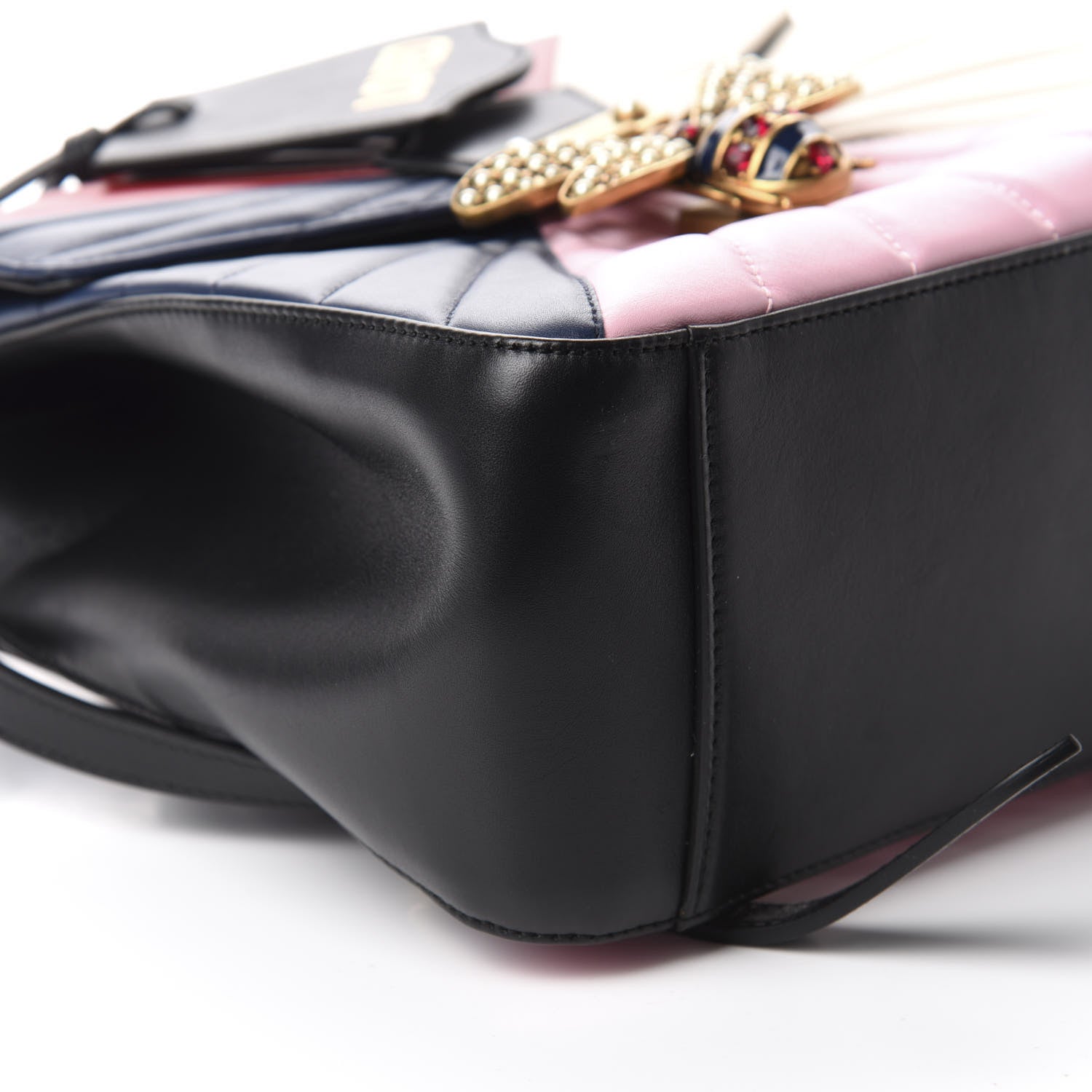 Gucci Calfskin Bamboo Trapuntata Queen Margaret Backpack Blue Agata Hibiscus Red Mystic White Sugar Pink 5 of 9