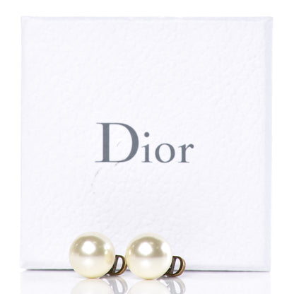 Christian Dior Pearl Mise En Dior Logo Tribal Earrings 5 of 5