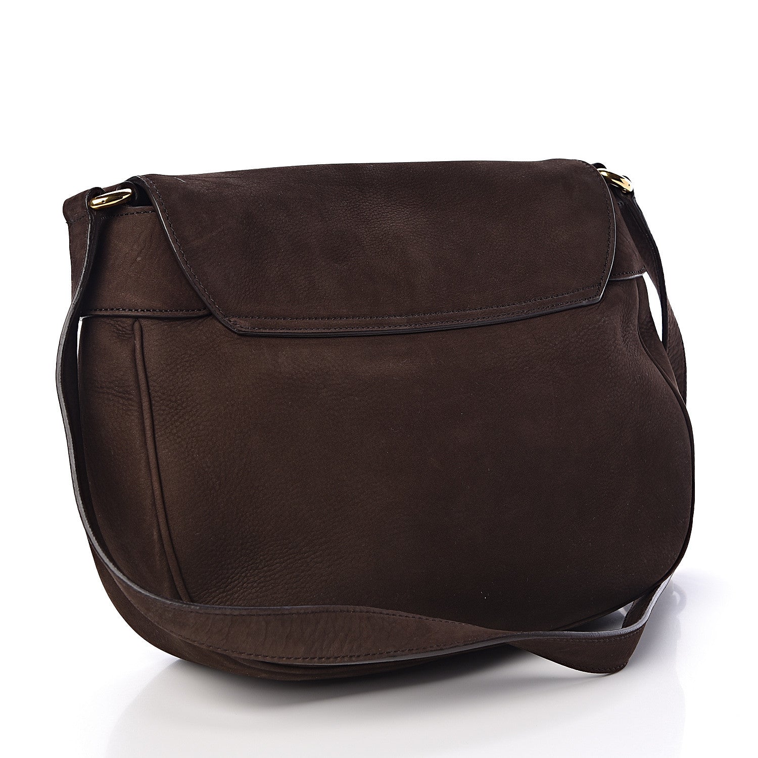 Gucci Nubuck Ribot Horse Heads Flap Bag Brown 3 of 15