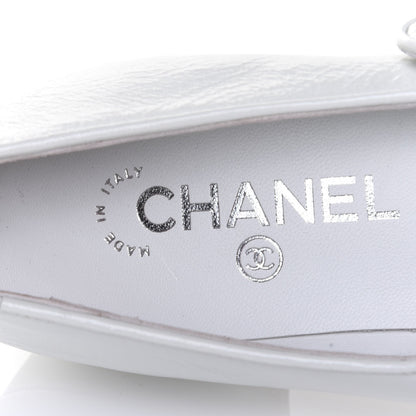 Chanel Patent Calfskin Mary Jane Strap Pumps 37.5 White 9 of 9
