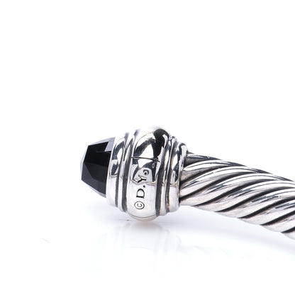 David Yurman Sterling Silver 18K Yellow Gold Black Onyx 5mm Cable Classics Bracelet 4 of 4