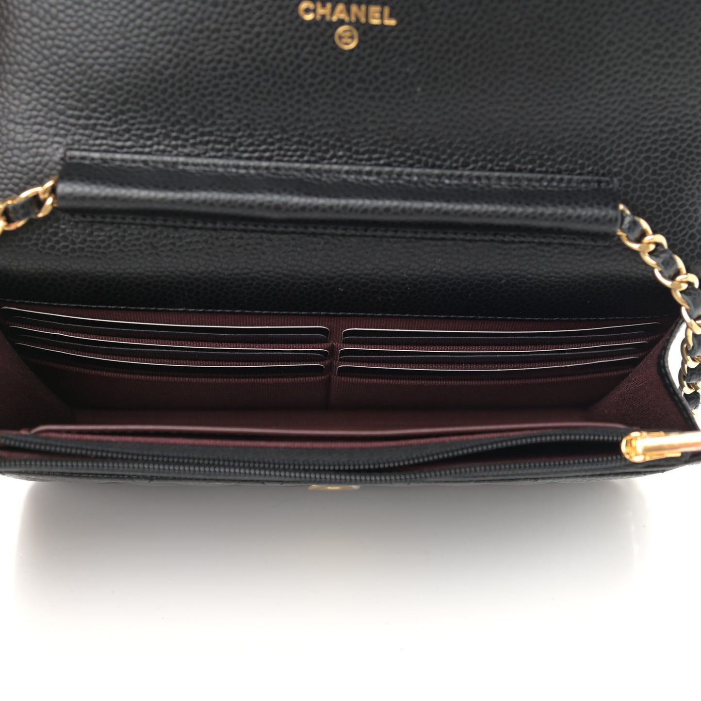 Caviar Quilted Wallet On Chain WOC Black