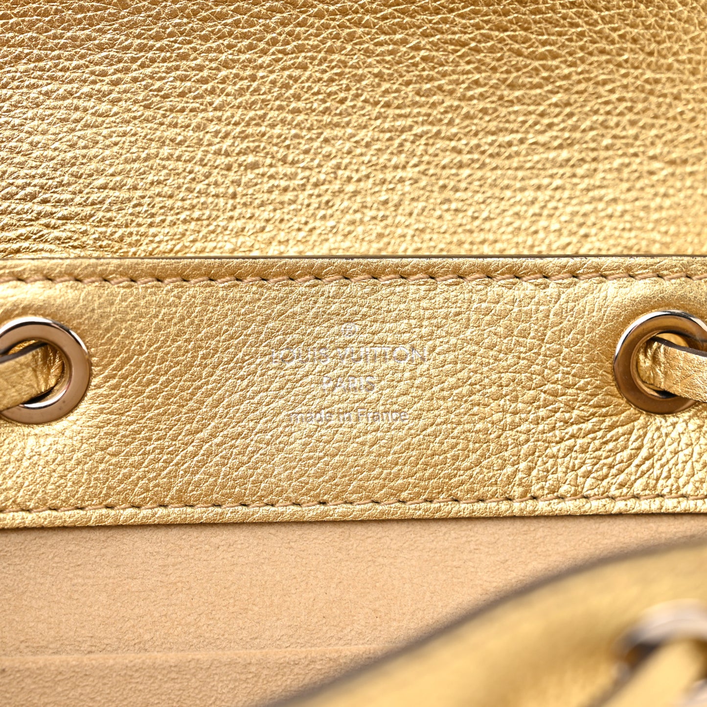 Metallic Calfskin Lockme Mini Backpack Gold