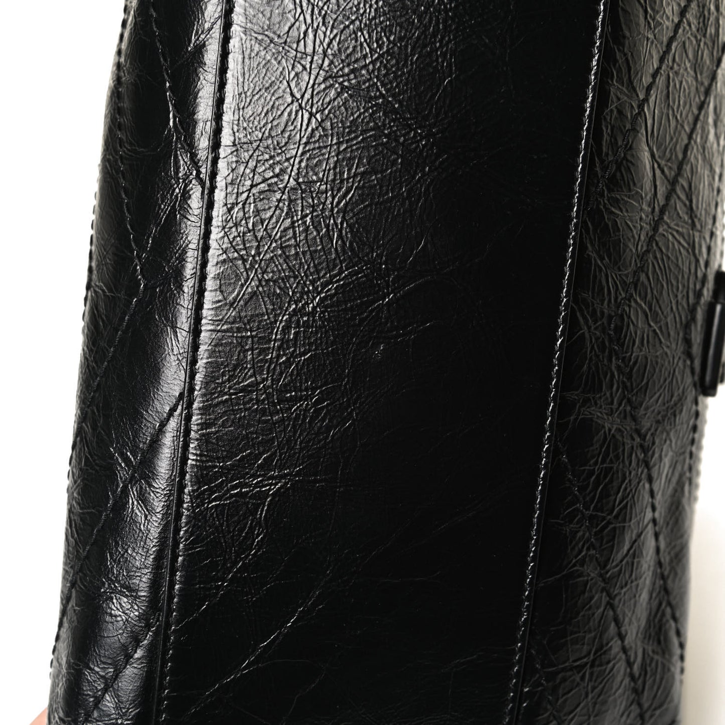 Crinkled Calfskin Matelasse Monogram Niki Shoulder Bag Black