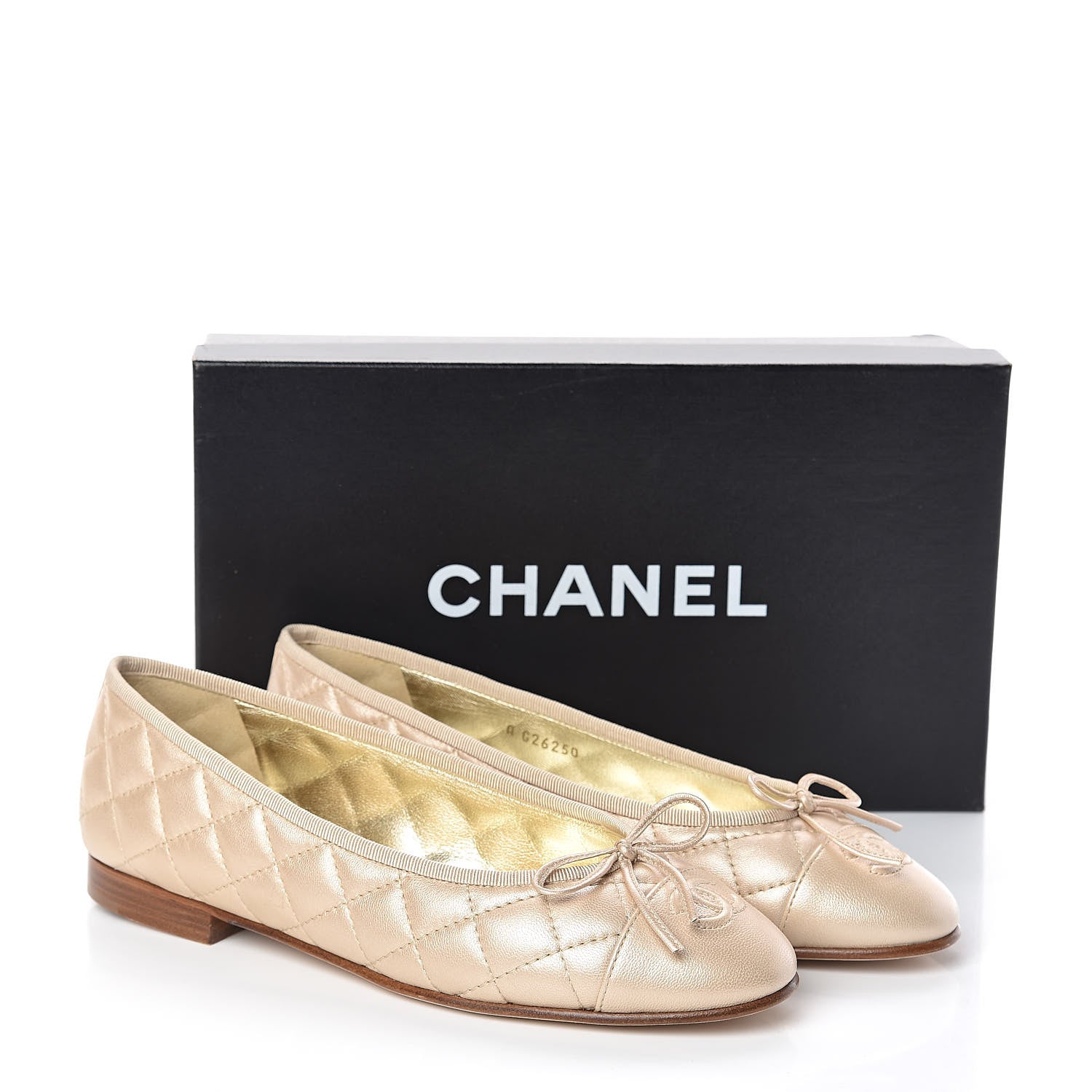 Chanel Lambskin Quilted Cap Toe Ballerina Flats 38 Beige 8 of 8