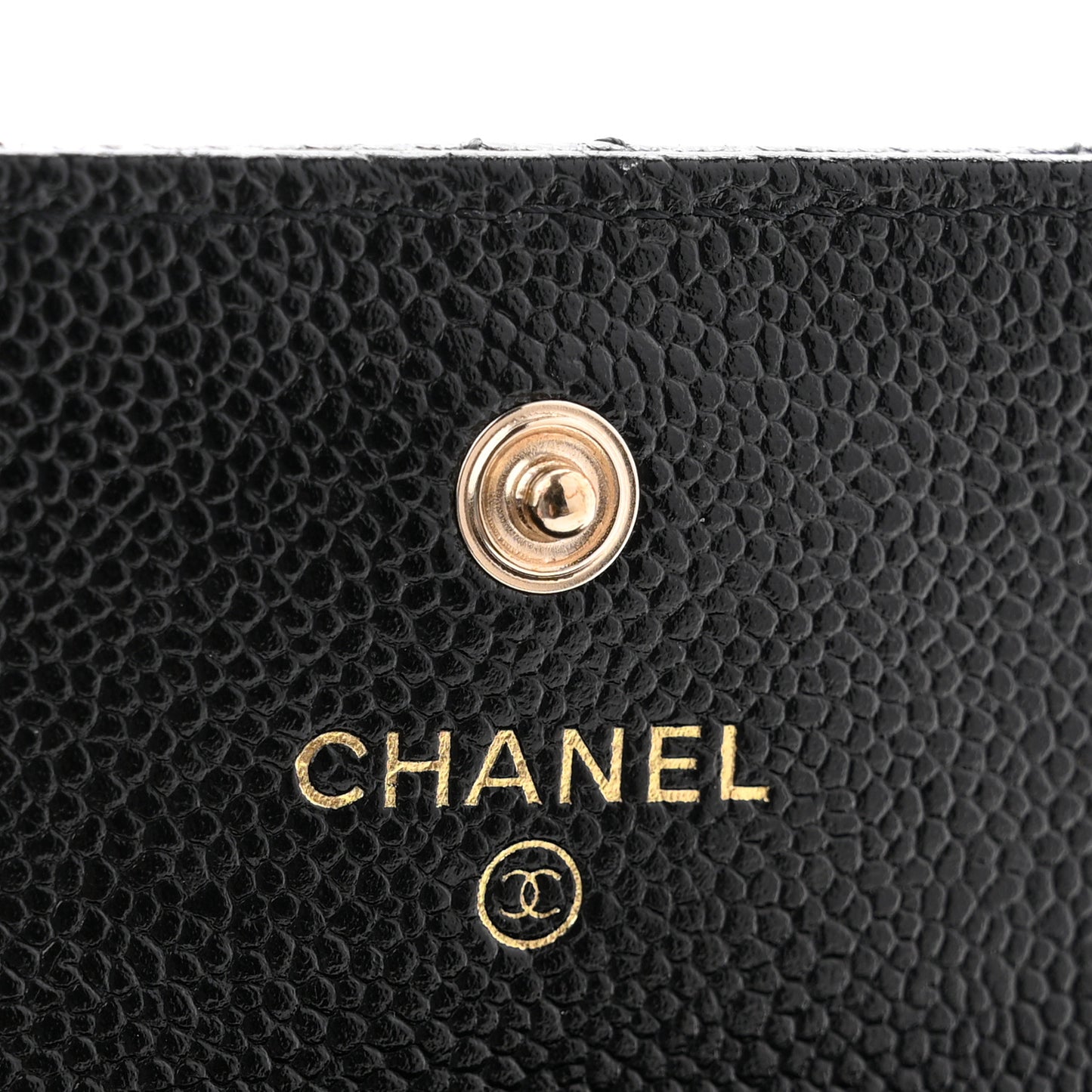 Caviar Quilted Chain CC Flap Card Holder Black
