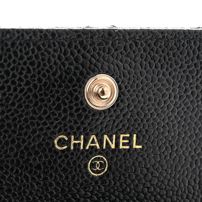 Chanel Caviar Quilted Chain CC Flap Card Holder Black 6 of 10