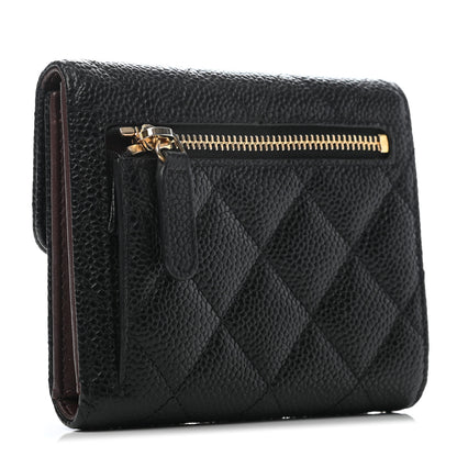 Chanel Caviar Quilted Compact Flap Wallet Black 2 of 8