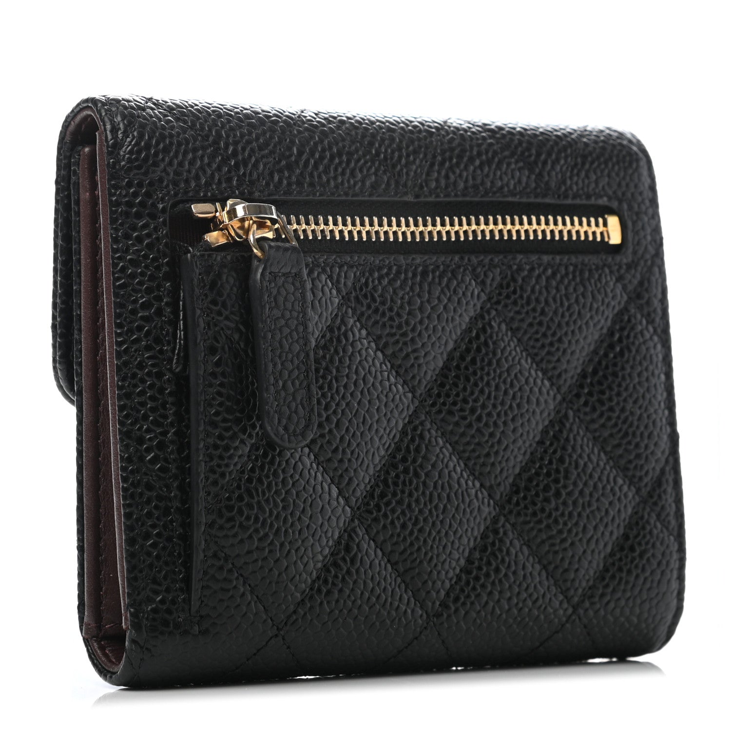 Chanel Caviar Quilted Compact Flap Wallet Black 2 of 8