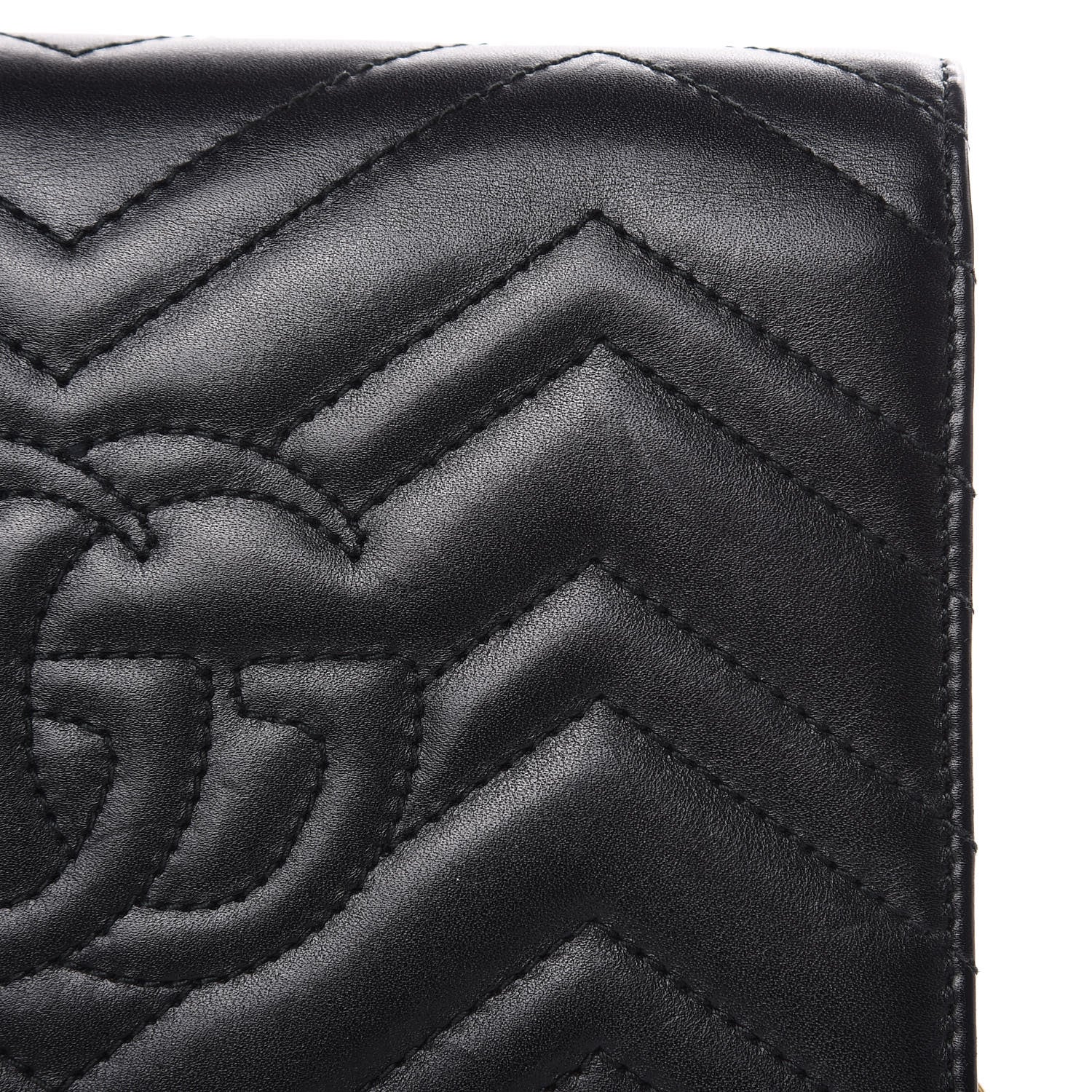 Gucci Calfskin Matelasse GG Marmont Chain Wallet Black 11 of 14