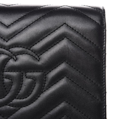 Gucci Calfskin Matelasse GG Marmont Chain Wallet Black 11 of 14