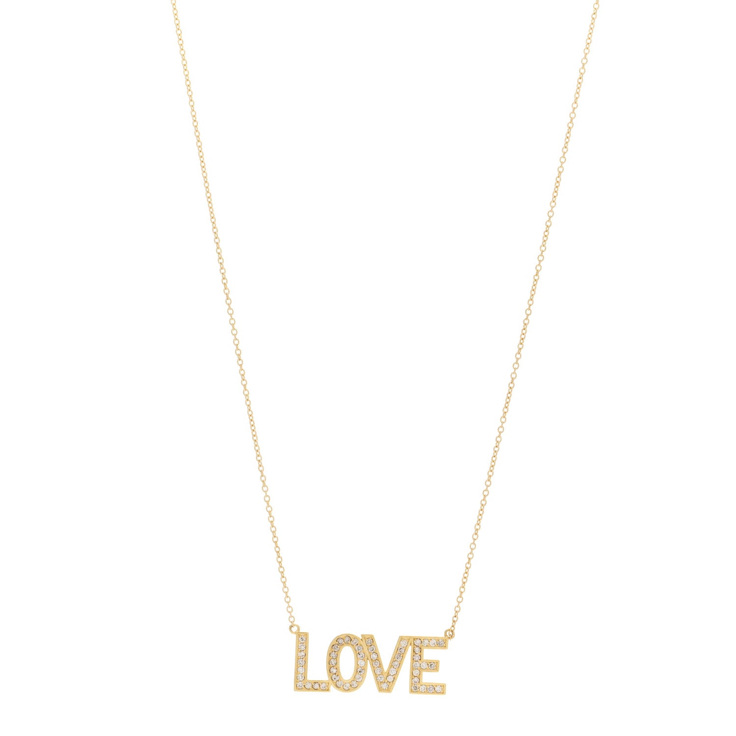 Jennifer Meyer 18K Yellow Gold Diamond Love Pendant Necklace 1 of 4